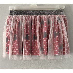 Disney Minnie‎ Mouse Girls Size Small Tutu Skort Skirt Red Whites Black Silver